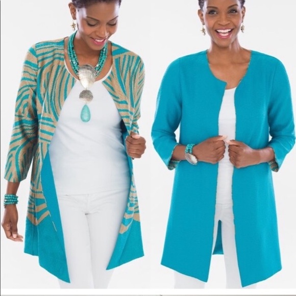 Chico's Jackets & Coats Chicos Open Front Reversible Jacket New